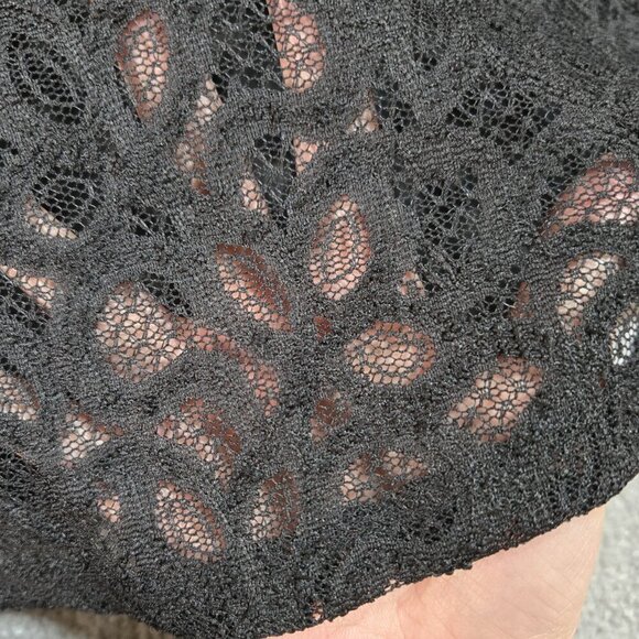 Lane Bryant Black Classic Boatneck Peplum Sheer Lace Top Layering Dressy - Picture 6 of 9